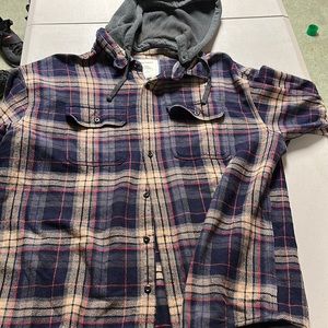 American Eagle Hooded Flannel